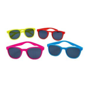 plastic cool sunglasses in assorted bright colors for kids
