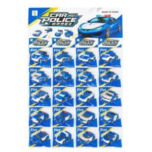 police car building blocks 20 pack on card